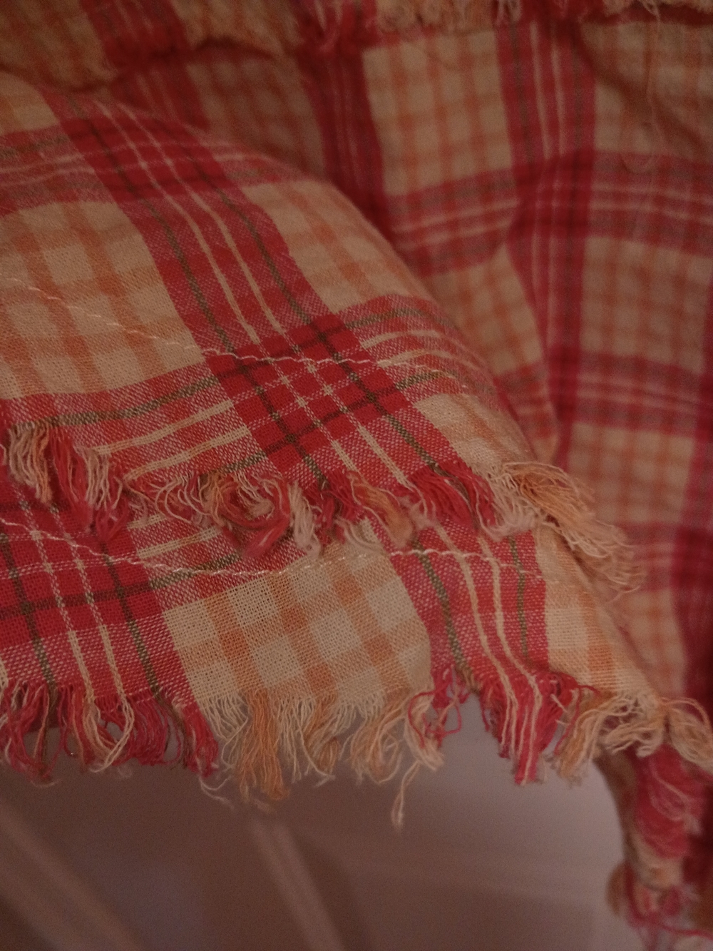 🤠🌻easel Pink and Cream Plaid Long Sleeve Button-Up Shirt Size Large - Picture 7 of 11